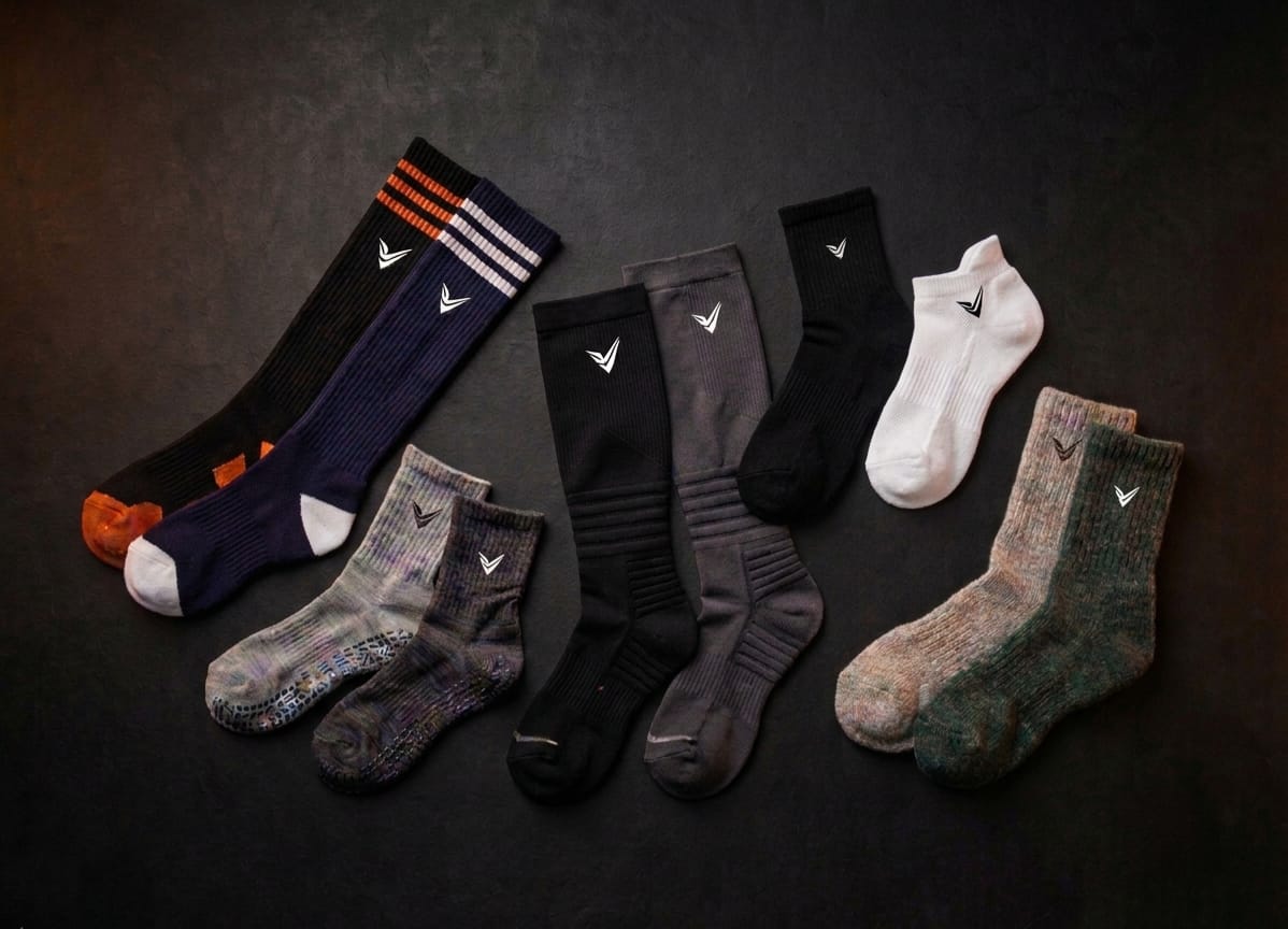 Pair of athletic socks product shot